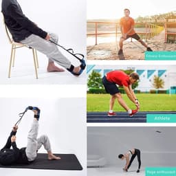 image-Yoga Stretching Belt - Black Polyester Cotton