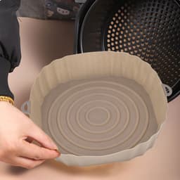 image-Air Fryer Pad - Silicone Baking Tray - Multi-Functional Barbecue Mat - High Temp Reusable
