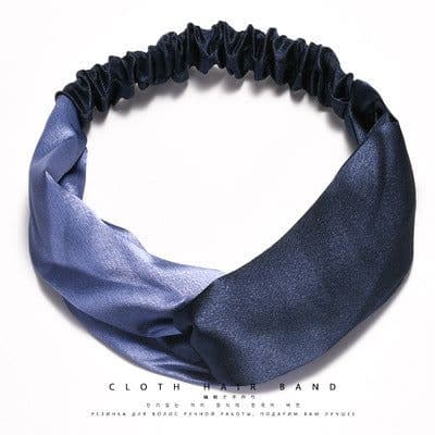 image-Korean spring and summer cross elastic headband chiffon silk headband ladies headband hair accessories sports face wash headwear wholesale