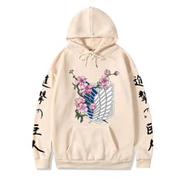 image-2021 couples wear autumn and winter new popular anime attack giant series illustration loose casual hooded sweater women
