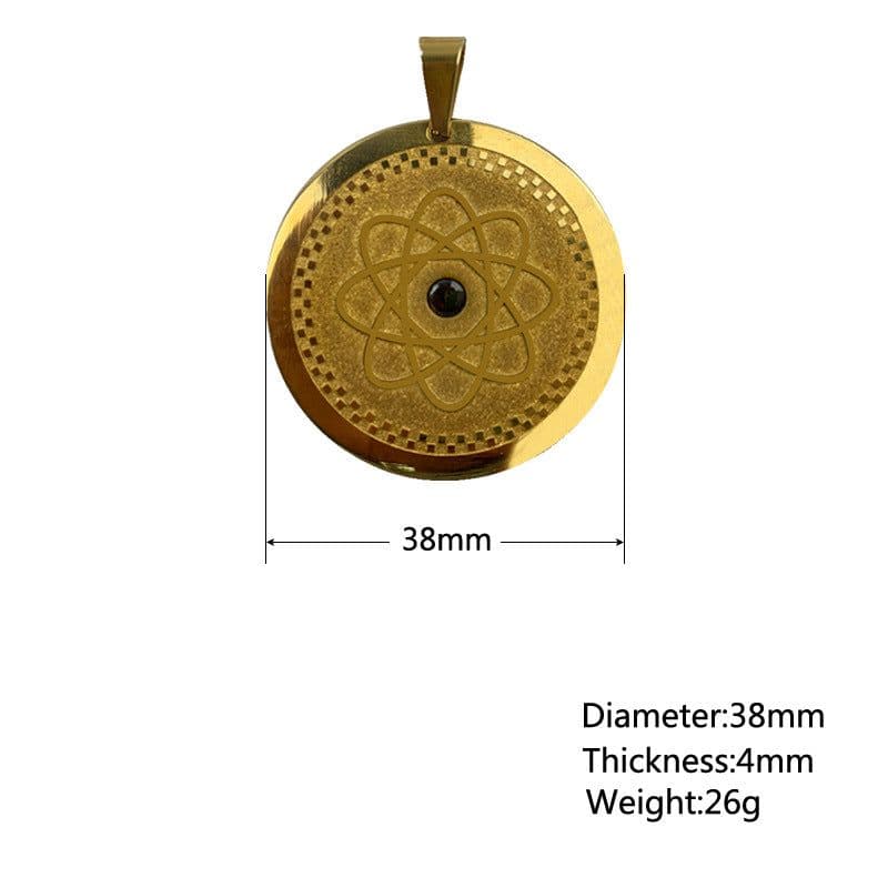 image-Foreign trade spot wholesale 304 titanium gold negative ion germanium stone health care magnet energy pendant jewelry diamond pendant