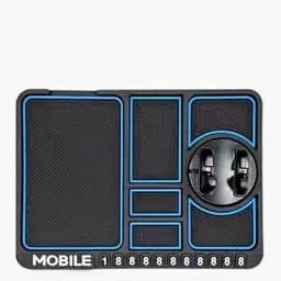 image-Car Anti-Slip Mat with Mobile Phone Holder, Dashboard Storage, Black