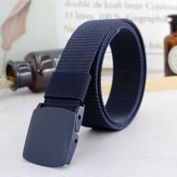 image-Plastic Automatic Buckle Canvas Jeans Belt Hypoallergenic