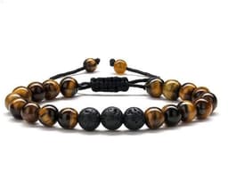 image-Cross-border Hot Selling Men's Bracelet Natural Tiger's Eye Braided Bracelet Essential Oil Aromatherapy Beads Amazon Hot Sale