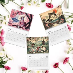 image-2025 Cross-border New Arrival Sleepy Cats Of Edo 2025 Wall Calendar Cat Lovers