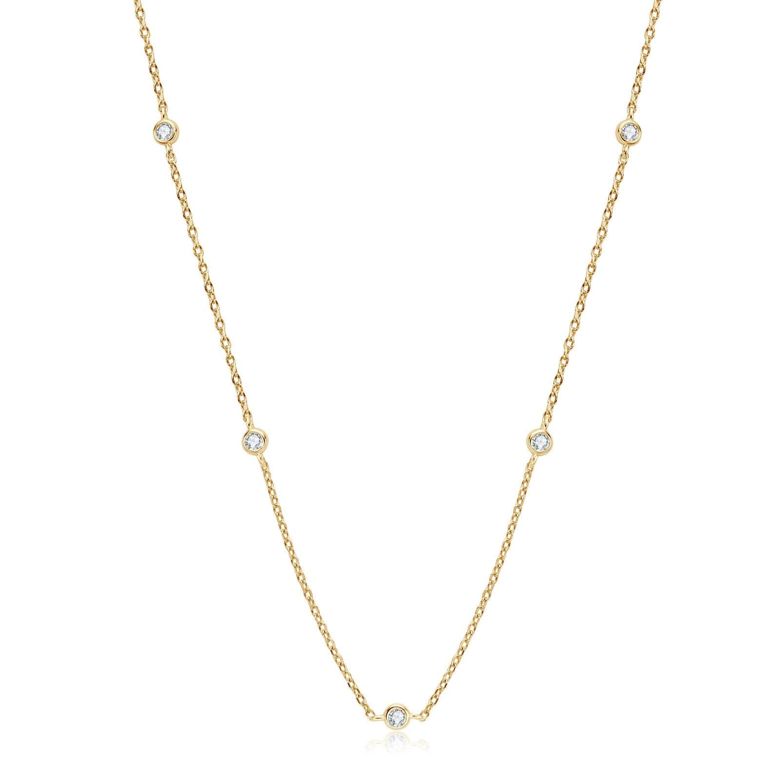 image-AINUOSHI Moissanite Necklace, 925 Silver, 0.3ct, European Style, 21-50cm