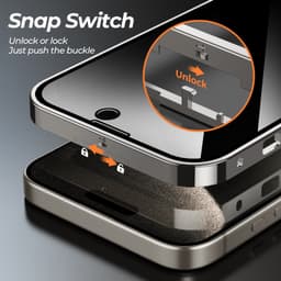 image-iPhone 15 Pro MagSafe Metal Phone Case - Black Buckle Magnetic Snap