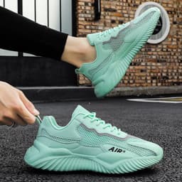 image-Men's Running Shoes - Green Breathable Sports Casual