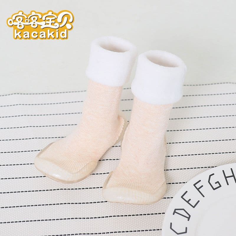 image-Anti-slip children's indoor shoes, baby floor shoes, outdoor rubber-soled children's shoes, toddler shoes, terry winter shoes and socks