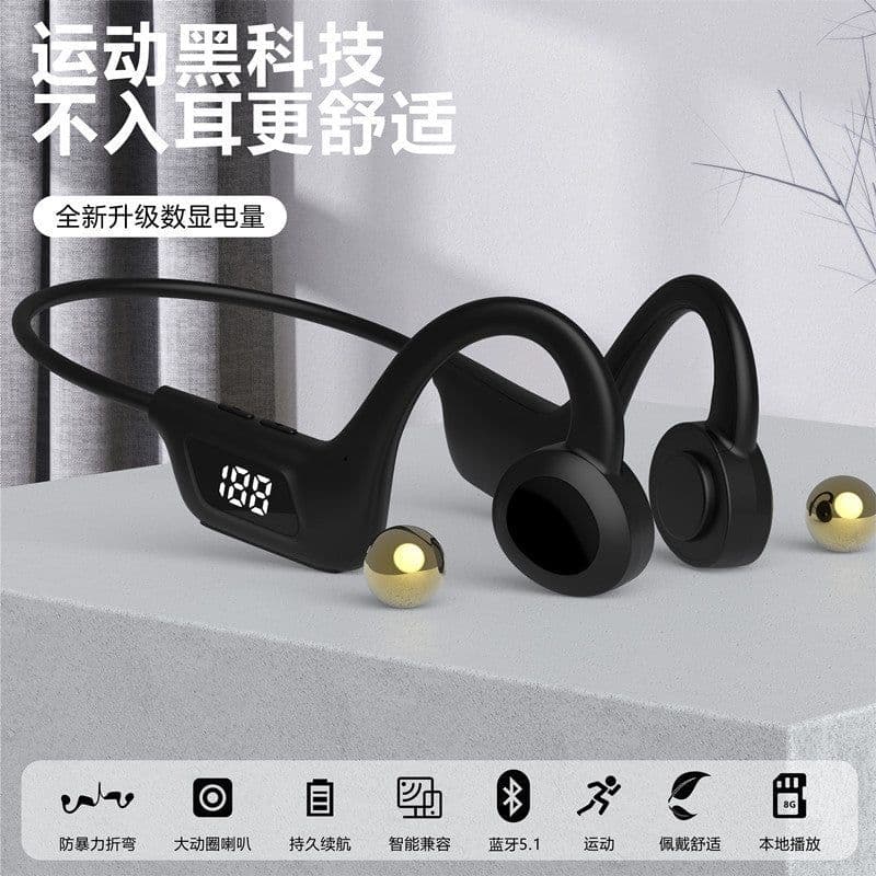 image-New cross-border LY1 bone conduction bluetooth earphone waterproof not in ear air conduction wireless neck bluetooth earphone