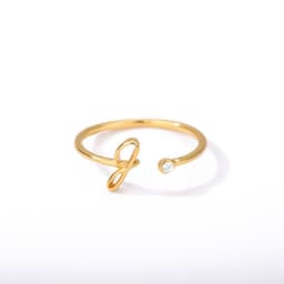 image-Cross-border simple letter ring English letter ring women's opening adjustable ring name ring spot