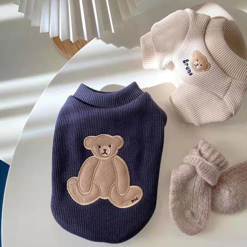 image-Pet Coat For Small And Medium Dogs And Cats Warm Acrylic 2XL Embroidered Bear