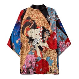 image-2021 cross-border new Japanese-style digital printing kimono men and women cloak coat pajamas cardigan summer