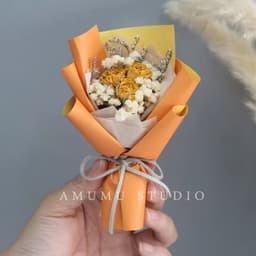 image-Mini Dried Roses Bouquet - Valentine's DIY Decorations 5"
