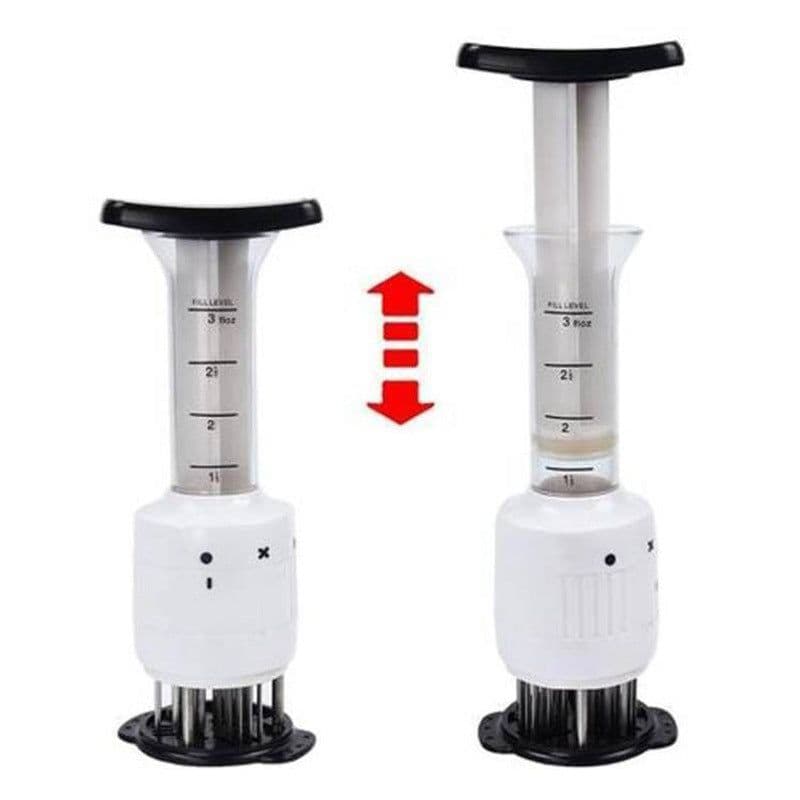 image-Steak Needle Meat Tenderizer - Syringe Style - Plastic - 21 Needles