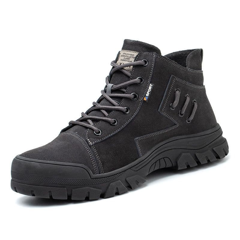 image-Haojia Men's Steel Toe Safety Work Shoes - Black