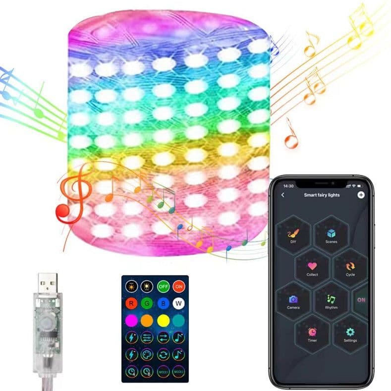 image-FX RGB LED String Lights 100LED APP Bluetooth