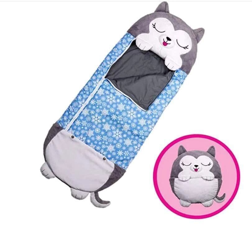 image-Children's Sleeping Bag Cocoon Panda Coral Fleece