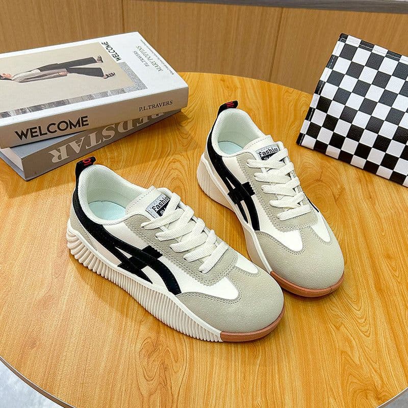 image-Women's Casual Flat White Shoes - Beige Size 40