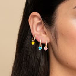 image-S925 Heart-Shaped Earrings - Platinum-White Oil Drop