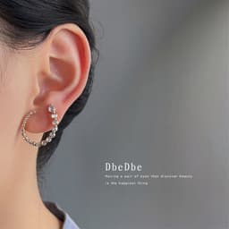 image-Gold Plated Zircon Ear Cuff - Geometric Non-Pierced Earrings