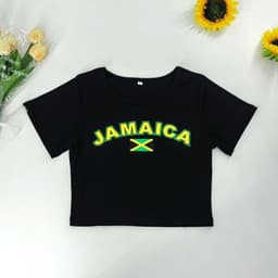 image-European American Y2K Blue Crop Top - Slim Fit