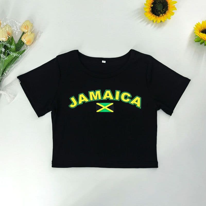 image-European American Y2K Blue Crop Top - Slim Fit