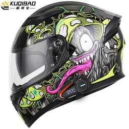 image-Coolqibao Motorcycle Full-Face Helmet Bluetooth XXL Gray