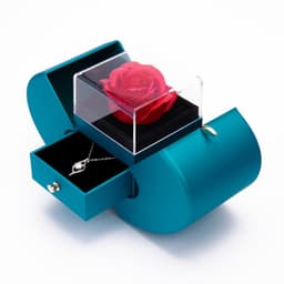 image-Jewelry Gift Box with Rose - 130mm Corrugated Paper