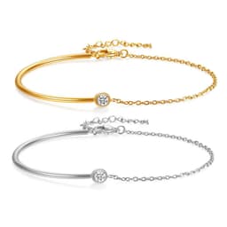 image-NIBASTAR Titanium Steel Bracelet - Rose Gold Zircon