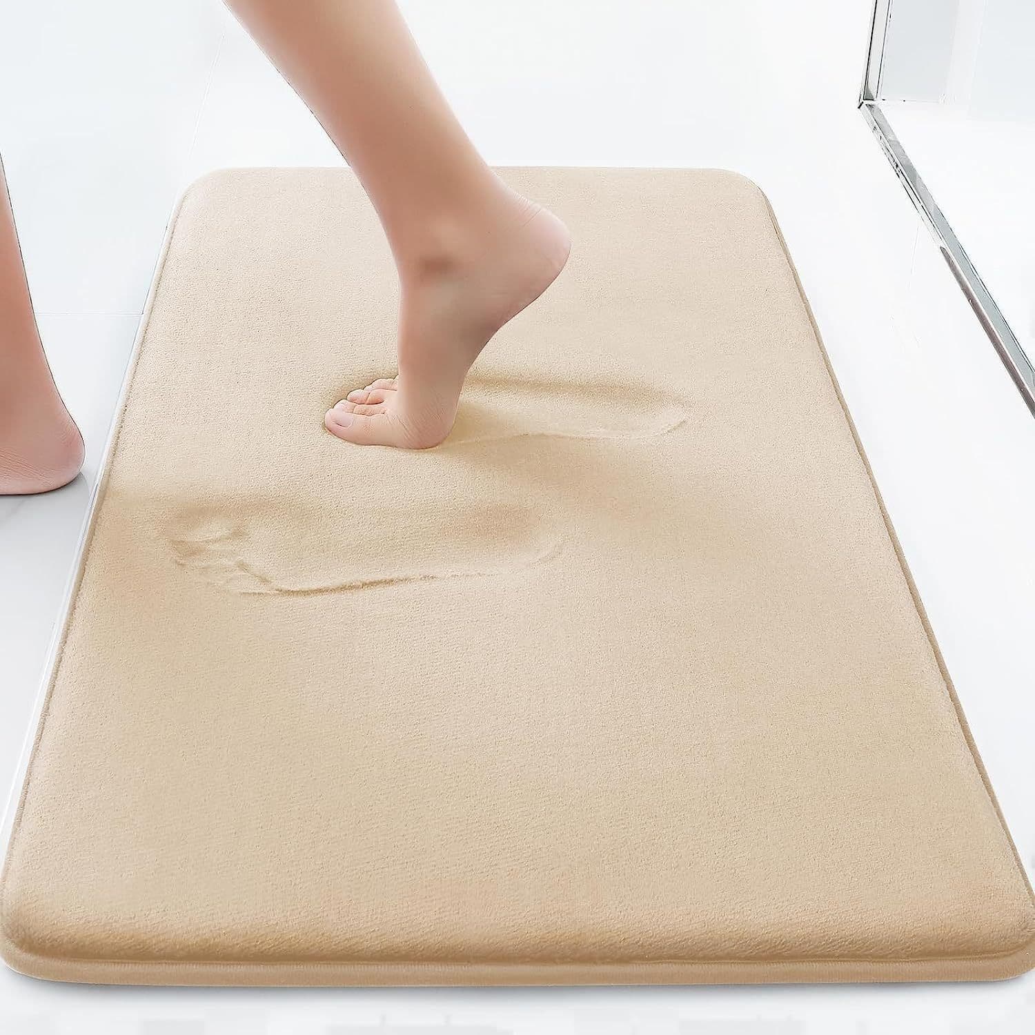 image-Memory Foam Bathroom Mat - Black 38x42cm