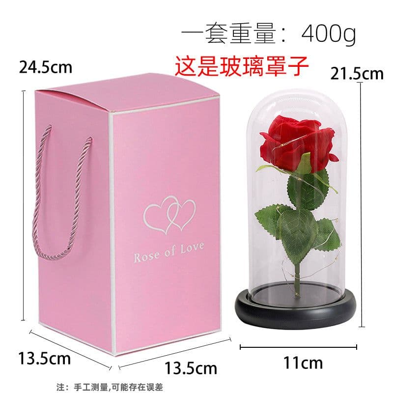image-Preserved Flower Glass Cover - Rose Gold Foil
