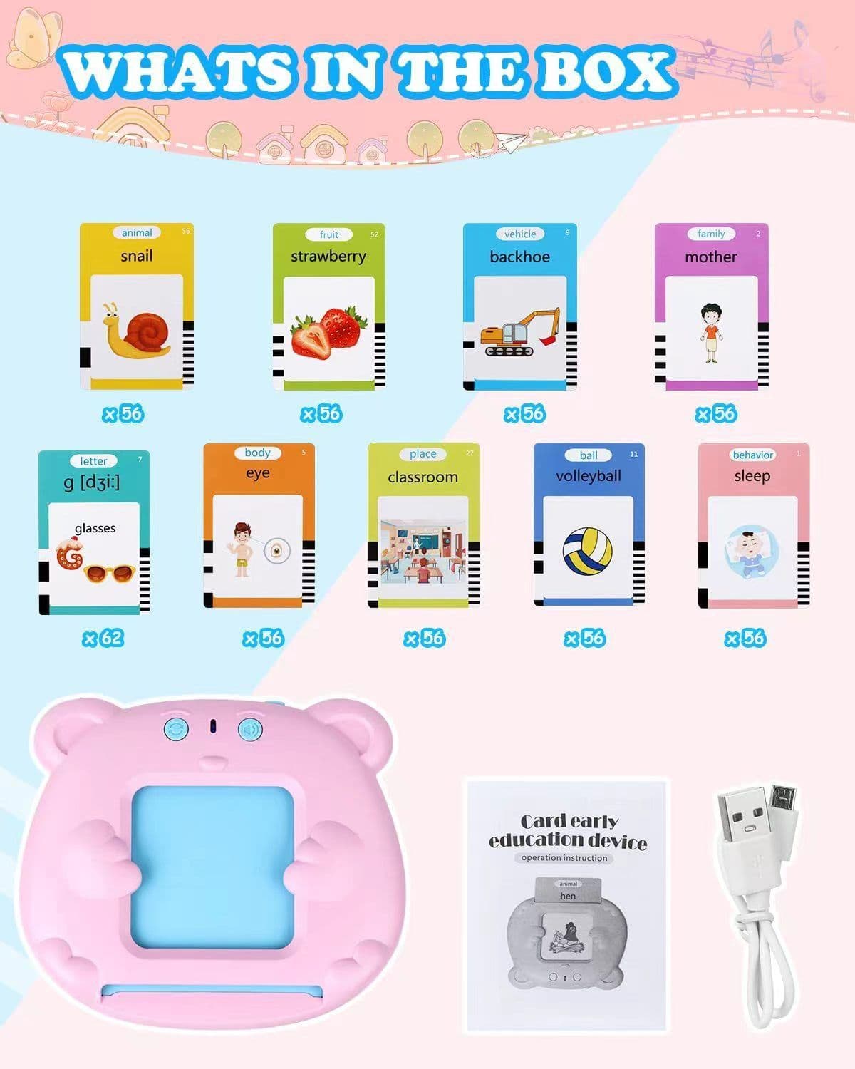 image-New intelligence enlightenment card early education machine children's enlightenment English card machine early education machine sound intelligence toys