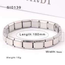 image-Stainless Steel Bracelet - Silver Detachable Unisex