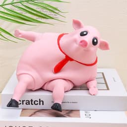 image-Net Red Creative Cute Red Scarf Inspirational Pig Ornament Simulation Pig Animal Student Gift Birthday Gift Wholesale