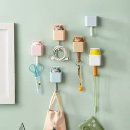 image-Cartoon Adhesive Hooks - No Drill, 2kg Capacity