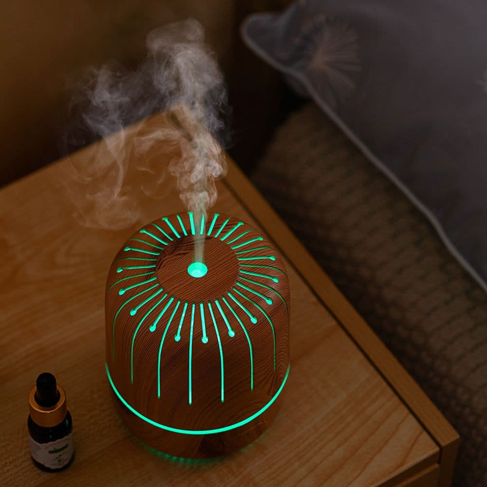 image-Ultrasonic Aroma Diffuser - Light Wood 180ml USB