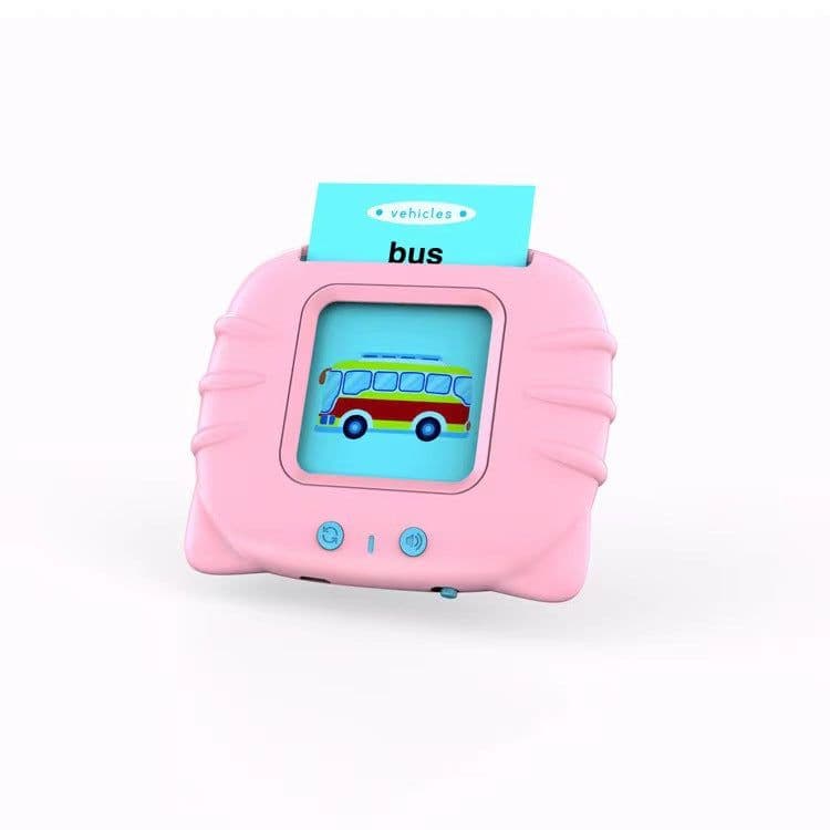 image-CHSS Early Education Pink Bear Card Machine - 112 Cards Music/Voice Toys