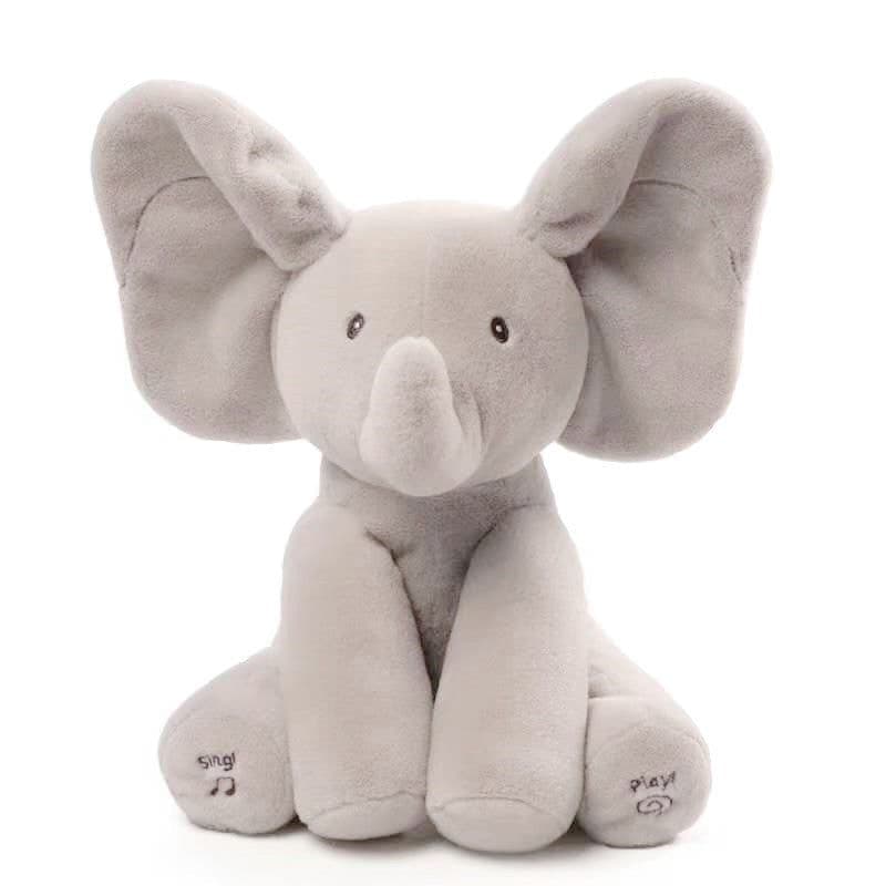 image-Plush Flying Elephant Toy - Soft LSD Peekaboo Bear - Kids Gift 4 Music/Voice - 7-14 Years