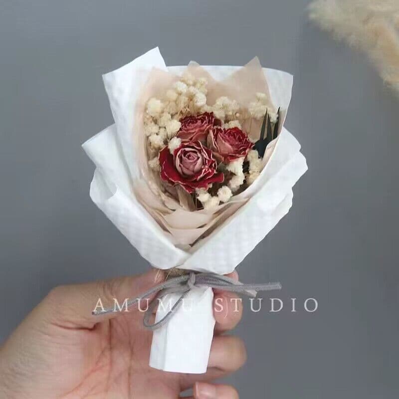image-Mini Dried Roses Bouquet - Valentine's DIY Decorations 5"