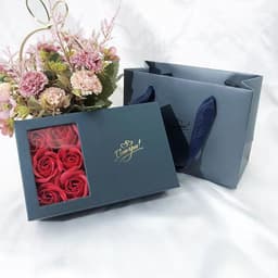 image-Love Jewelry Box Six Roses - Feather Pink