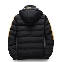image-Men's Winter Cotton Puffer Jacket - Black Hooded 5XL