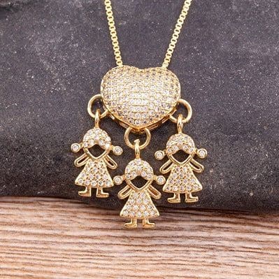 image-Children's Number Pendant Necklace - 18k Gold Plated Copper