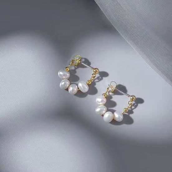 image-Pearl Earrings Geometric Fashion - Imitation Pearls