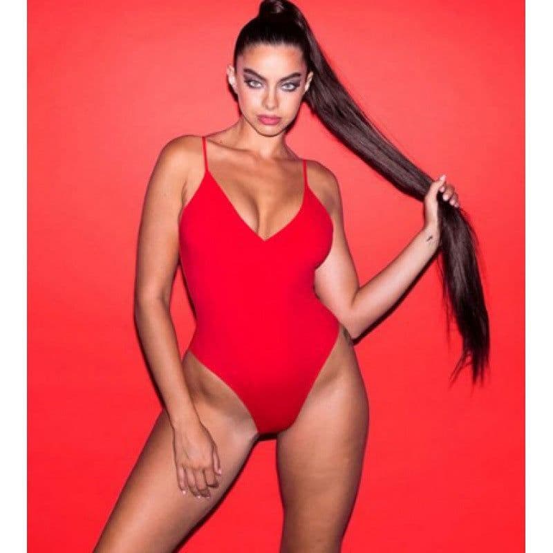 image-Women's One-Piece Swimsuit 4XL Milk Silk Solid