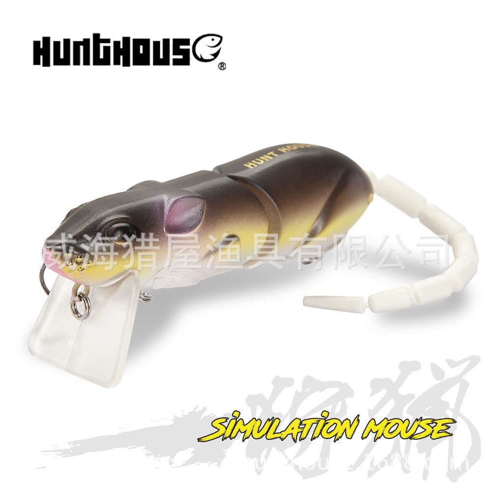 image-Hunting House Lumino 3D Bionic Mouse Knotty Fish 85mm 17g Super Realistic Swimming Style Blackfish Perch
