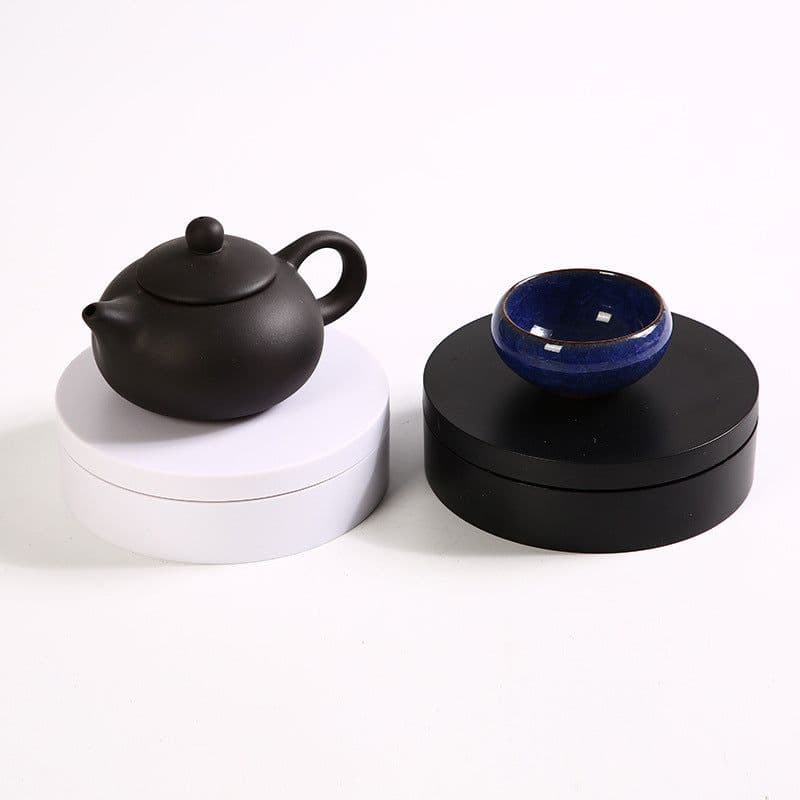 image-XiXi 12cm Electric Turntable Jewelry Display Stand - White ABS Material