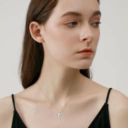 image-AINUOSHI S925 Sterling Silver Moissanite Heart Necklace