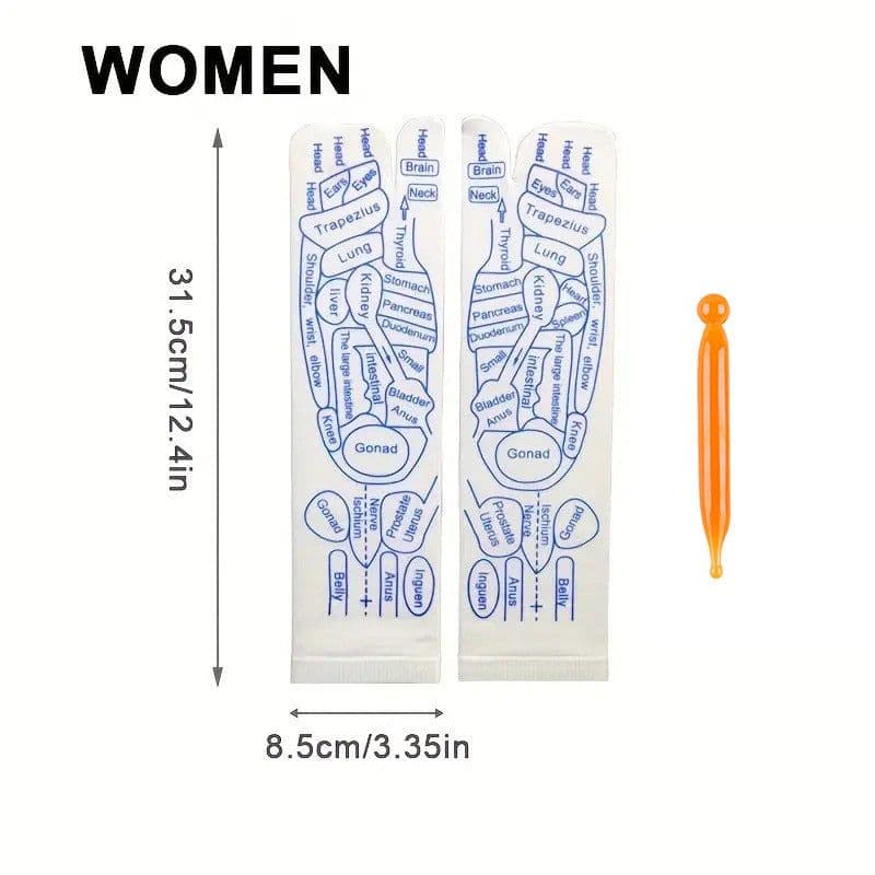 image-Cross-border Warp socks English acupuncture point socks meridian socks Chinese heritage massage socks spot
