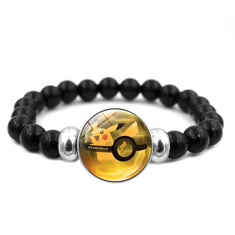 image-Bracelet Male and Female Students Creative Beaded Bracelet Two-dimensional Anime Pokémon Hand Jewelry